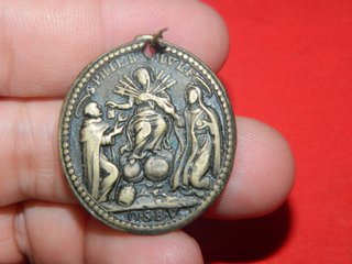 Fantastica medalla bronce religioso Siglo XVII