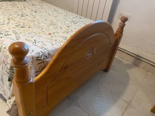 Cama individual con cabecero 180x90