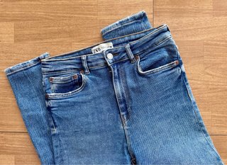 Vaqueros Zara Skinny Tiro Alto Azul