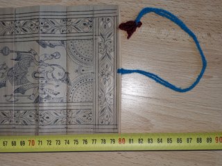 Arte hindú en hoja de palma-Talapatra Chitra
