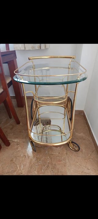 Camarera dorada cristal y metal Precio Negociable