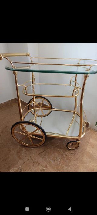 Camarera dorada cristal y metal Precio Negociable