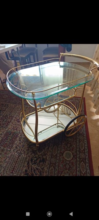 Camarera dorada cristal y metal Precio Negociable