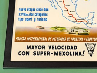 Cuadro Panamericana 1952 ● Cartel enmarcado 45x33