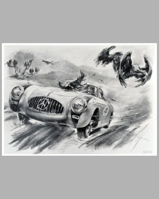 Cuadro Panamericana 1952 ● Cartel enmarcado 45x33