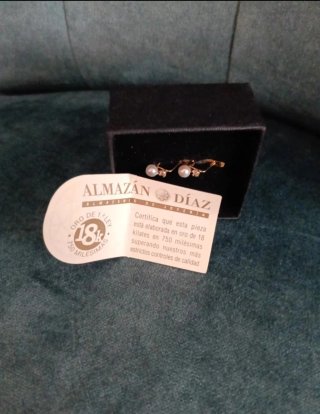 Pendientes Oro 18k Bebé Almazán Díaz Perlas/circon