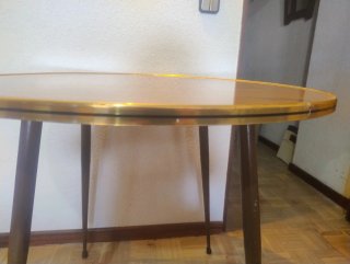 Mesa redonda vintage madera