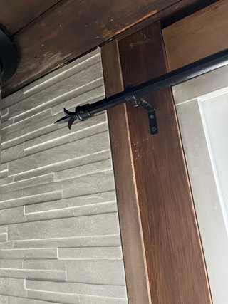 Barra Cortina 280cm Negra y Marrón