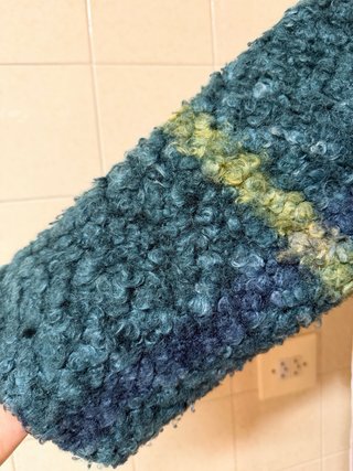 Chaquetón rizo cuadros azul y verde