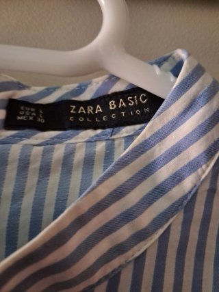 Vestido Zara Talla L Rayas Azules