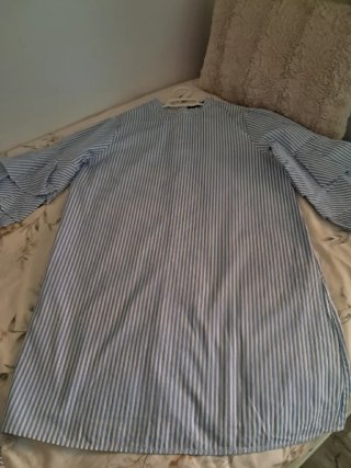 Vestido Zara Talla L Rayas Azules