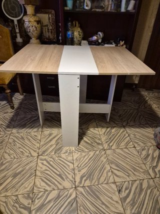 Mesa Comedor Plegable Madera y Blanca