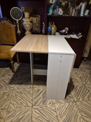 Mesa Comedor Plegable Madera y Blanca