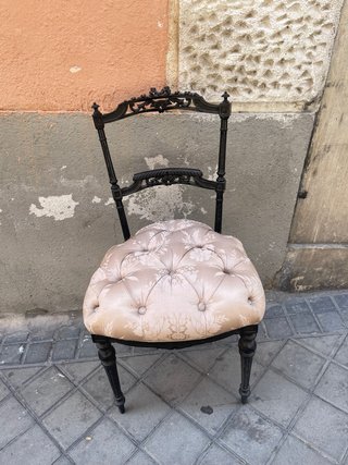 Silla antigua madera ebonizada finales s.XIX
