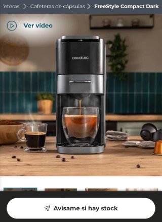 ✅️ Cafetera Cápsulas Freestyle Compact Dark