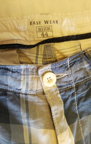 2 Bermudas de hombre blanco y a cuadros