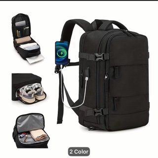 Mochila de viaje negra Nueva