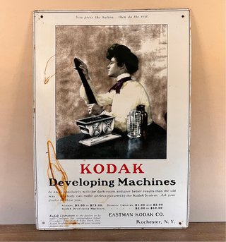 Tres carteles fotografía Kodak vintage en chapa