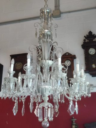 Lámpara grande Cristal Bohemia Antigua Restaurada