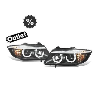 ML FAROS BMW E90 E91 05-08 OJOS ANGEL LED 3D FONDO NEGRO R14