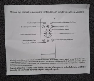 Mando a distancia para ventilador de techo