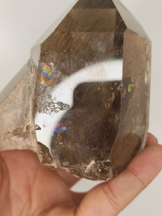 Punta Cuarzo Ahumado Rutilado Arcoíris