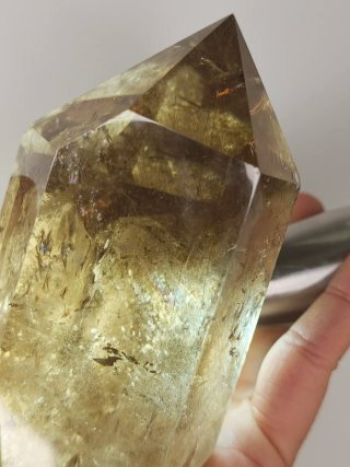 Punta Cuarzo Ahumado Rutilado Arcoíris