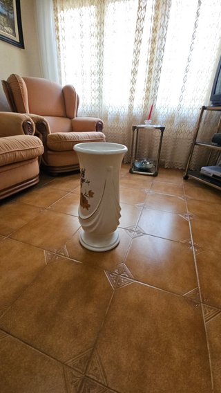 Paragüero clásico de cerámica blanco