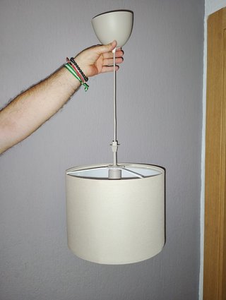 Lámpara colgante Ikea tela beige
