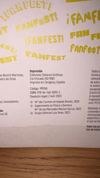 Libro Física y Química 3 ESO FanFest Edelvives