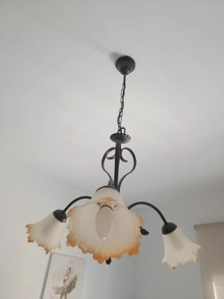 Lámpara forja y cristal