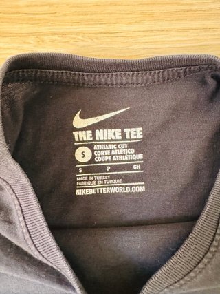 Nike Athletic Cut Black T-Shirt Big Logo Back Spor