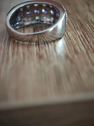 Anillo Plata con Circonitas Moradas