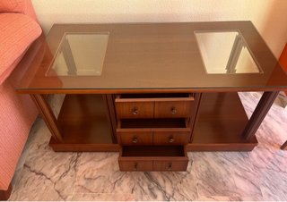 Mesa de centro madera y cristal