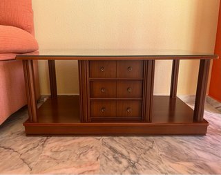 Mesa de centro madera y cristal