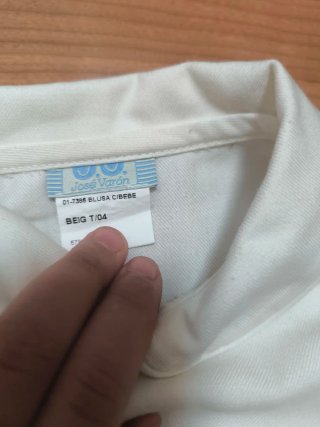 Camisa bebé blanco crudo