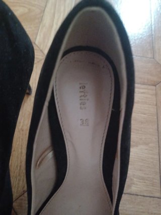 Zapatos ante tacón alto negros talla 38