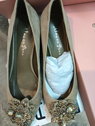 Zapatos de Salón Beige Talla 38