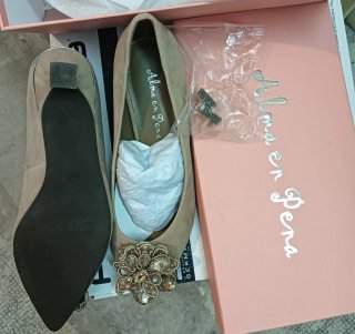 Zapatos de Salón Beige Talla 38