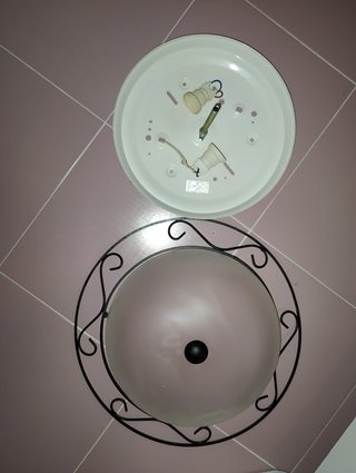 Lámpara de techo plafón metal y cristal