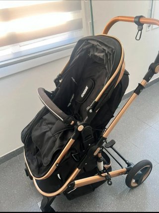Carrito bebé 0-15kg negro y dorado