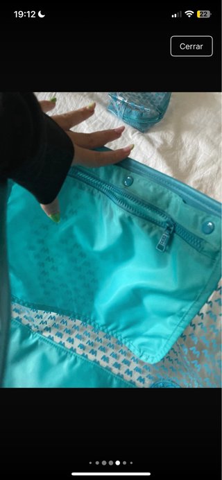 Bolsa de playa Misako transparente azul + neceser