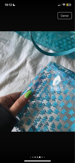 Bolsa de playa Misako transparente azul + neceser
