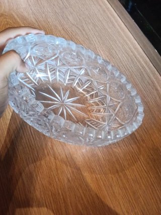 Centro de mesa de cristal tallado