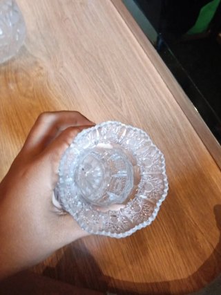Centro de mesa de cristal tallado