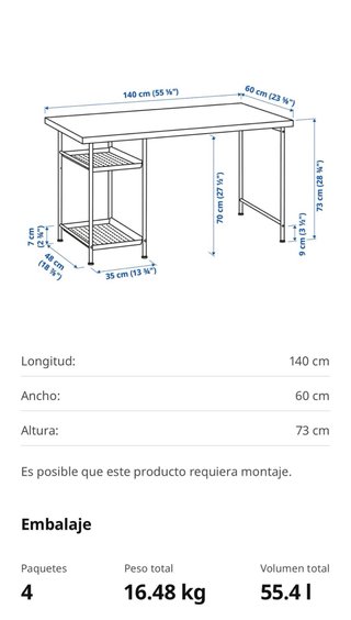Escritorio IKEA LAGKAPTEN / SPÄND