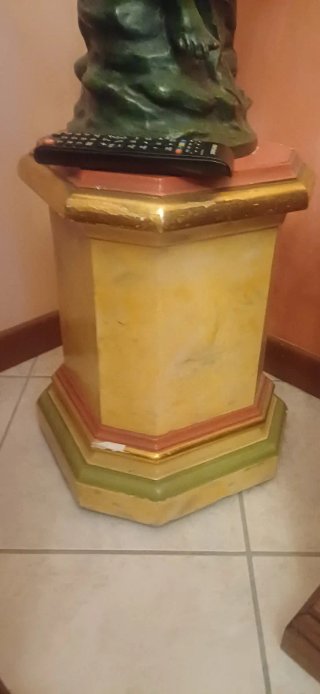 Base legno effetto marmo verde giallo,