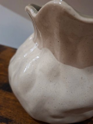 Jarrón Zara Home Beige y Verde Cerámica