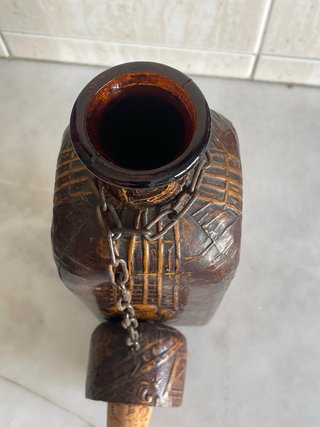 Garrafa Vintage Decantador de couro repujado