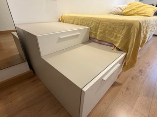Cama nido con cajoneras blanca